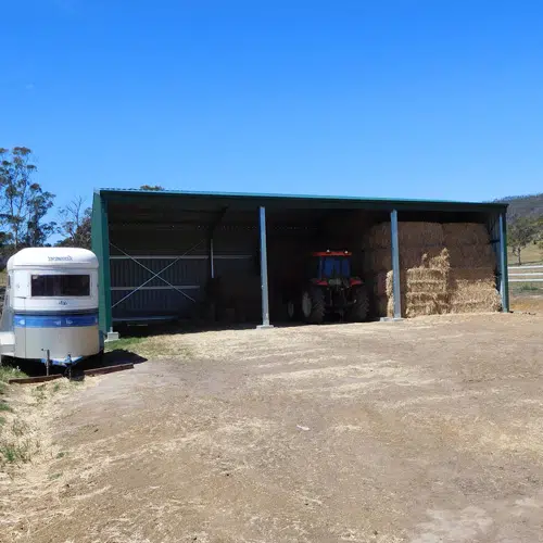 Tassie Sheds Hobart built colorbond shed.